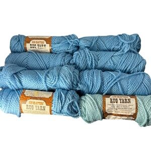 Rug Crafters Vintage Rug Yarn Lot of 8 skeins blue color